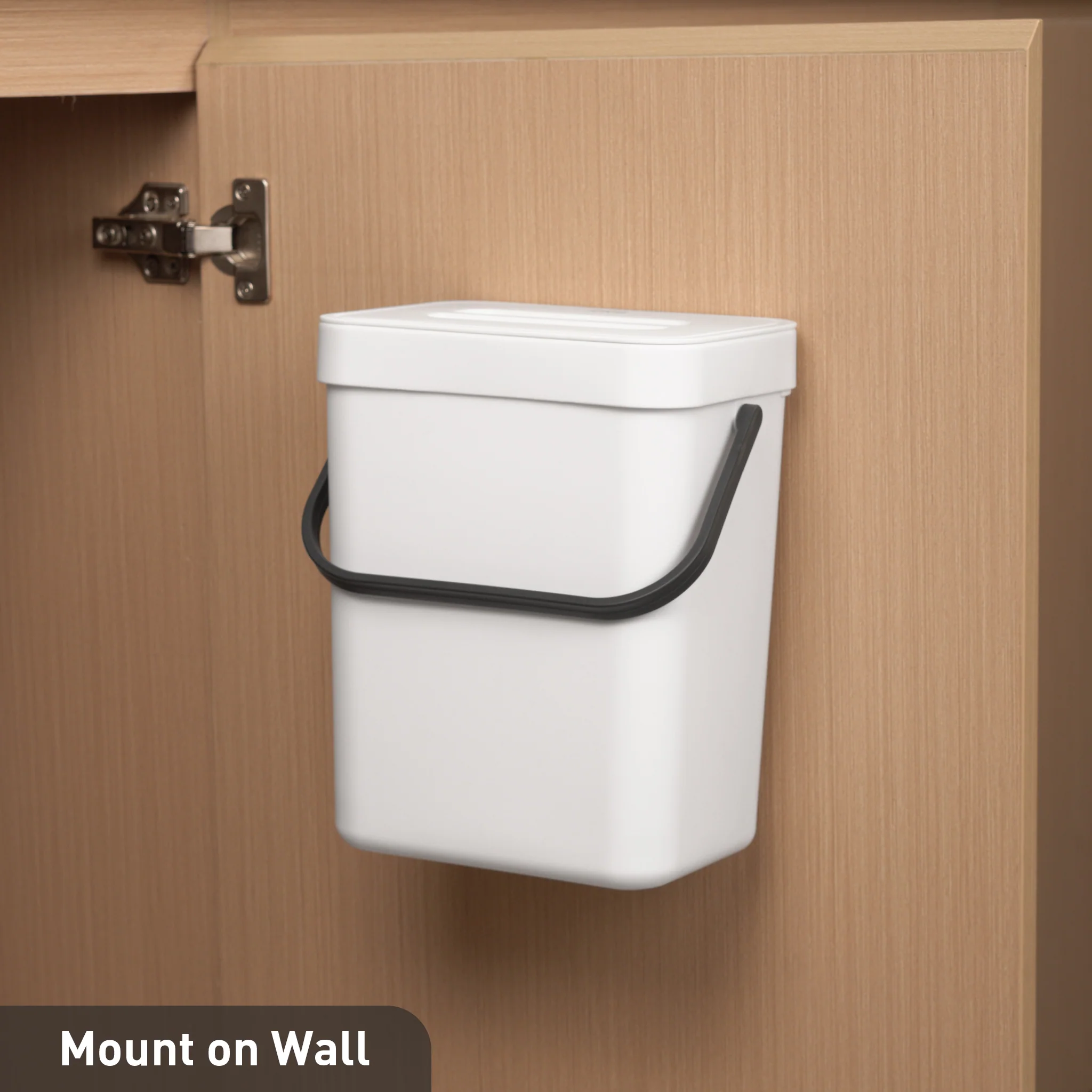 Puro Compost Bin with Lid - White 5L / 1.32 Gal - Image 3