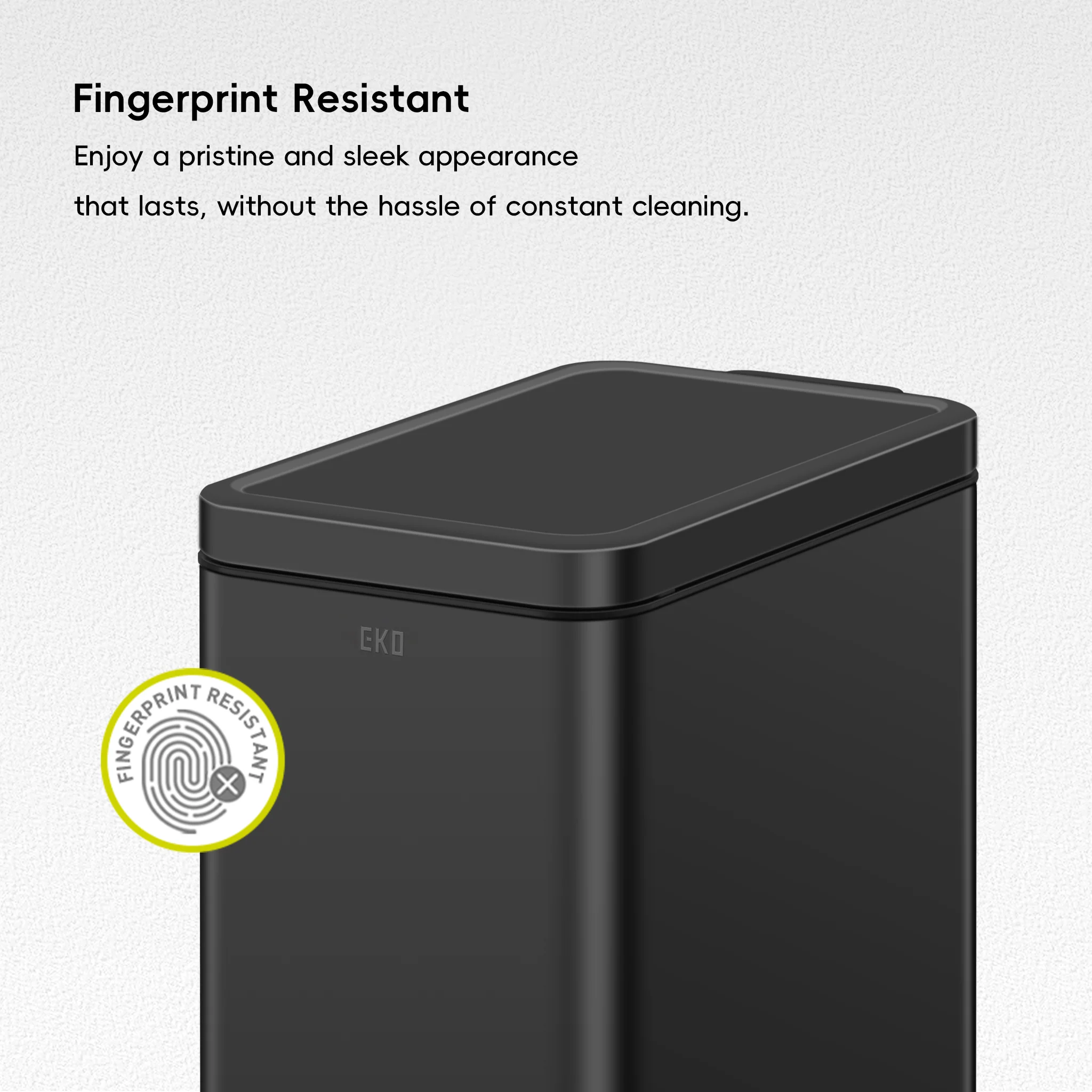 Stella 10 L/2.6 Gal Small Bathroom Step Trash Can - Matte Black - Image 5
