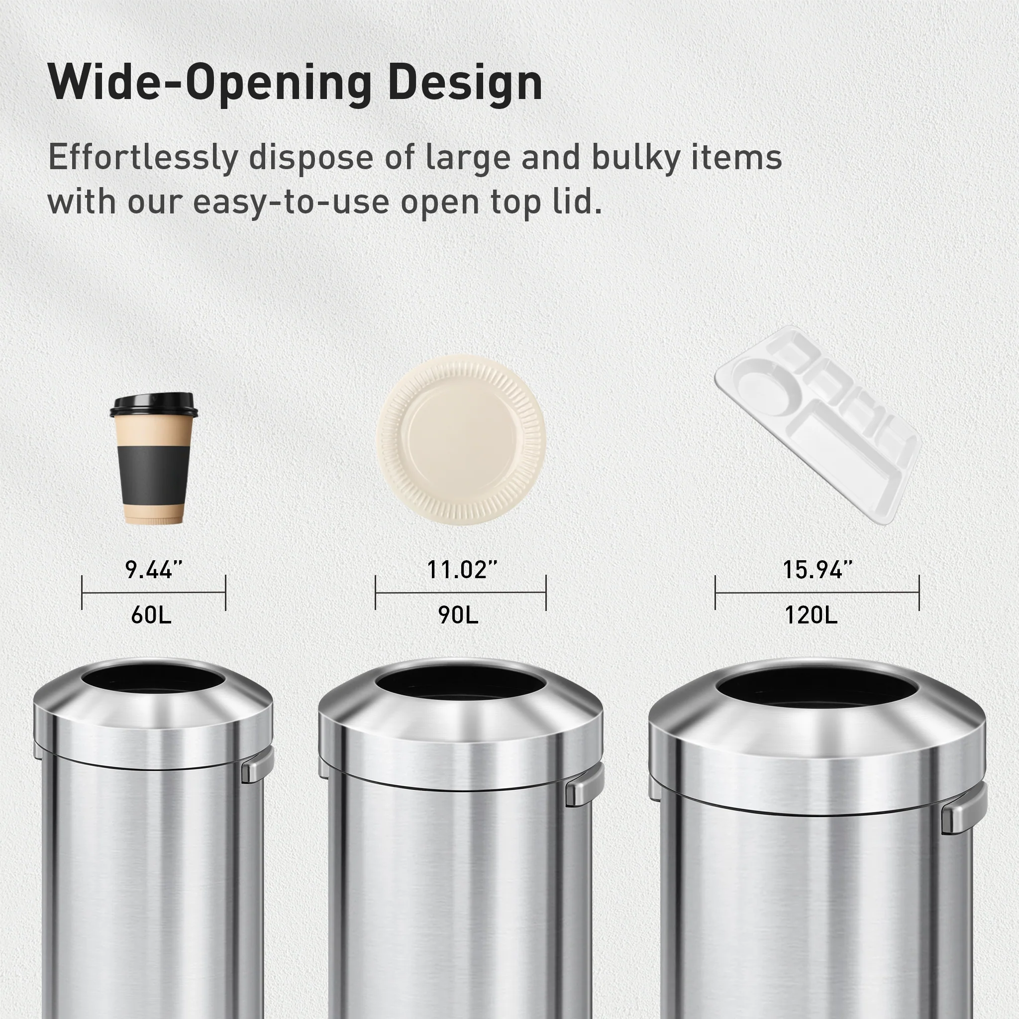 Urban Round Open Top Can Commercial Grade - 60L / 16 Gal - Image 5