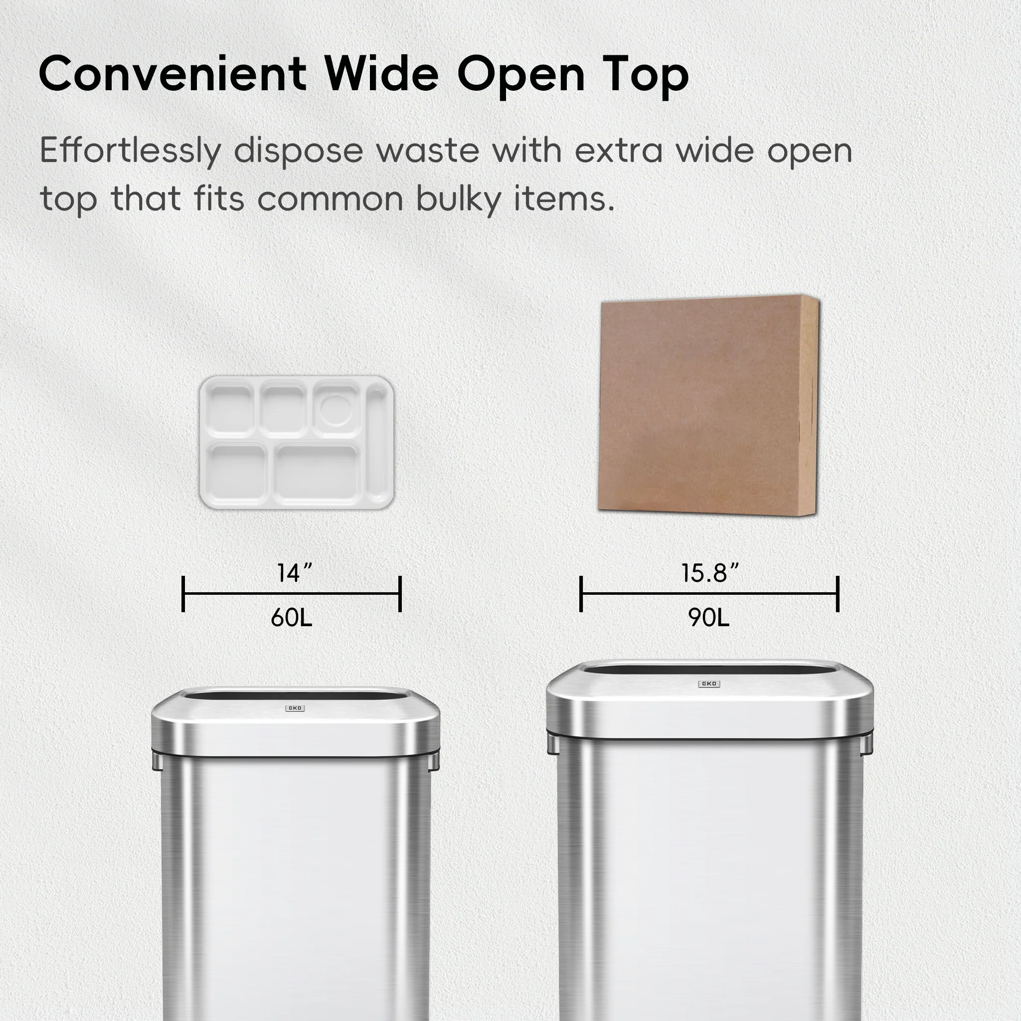 Urban Slim Open Top Can Commercial Grade - 60L / 16 Gal - Image 6