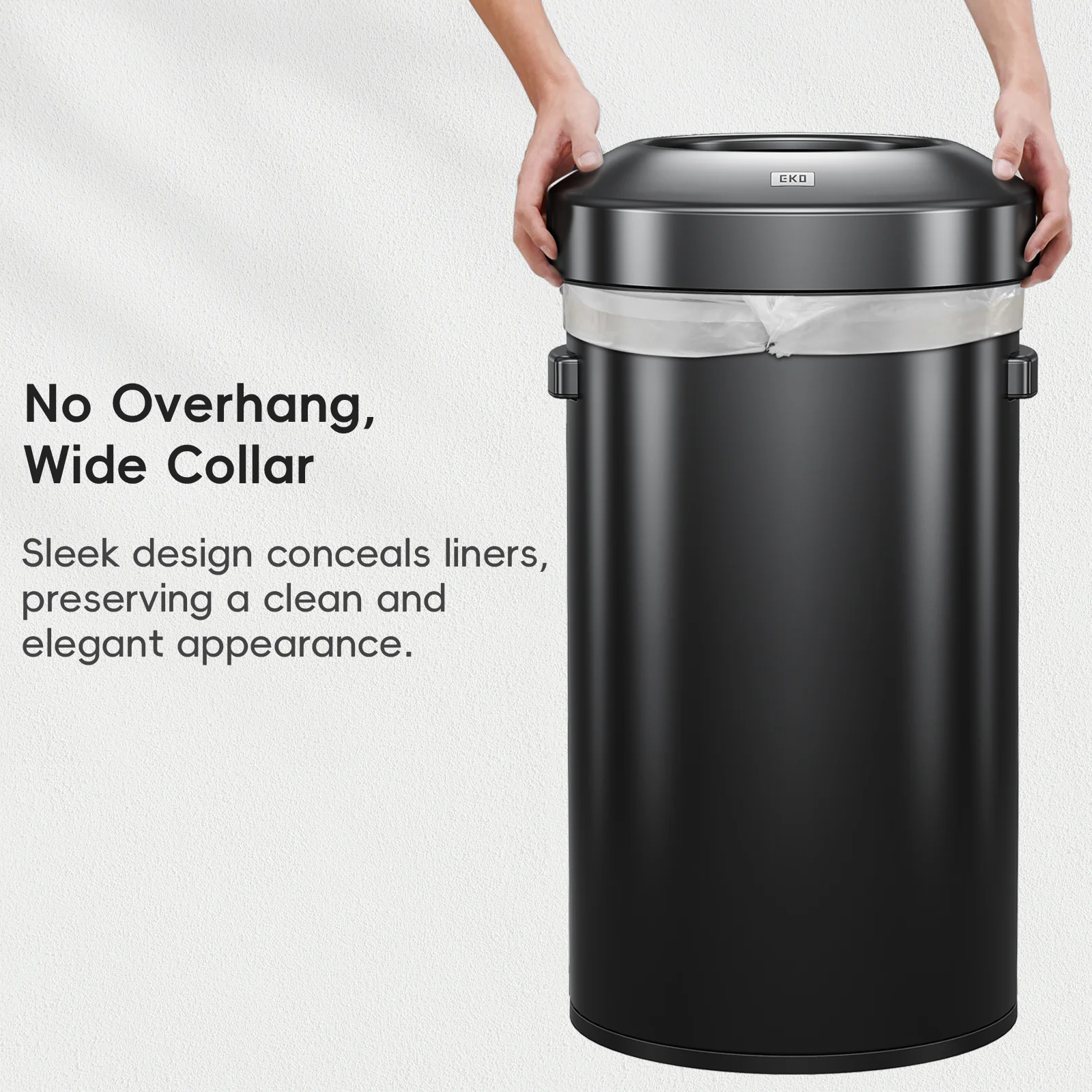 Urban Round Open Top Can Commercial Grade – 120L / 32 Gal - Black Stainless Steel - Image 3