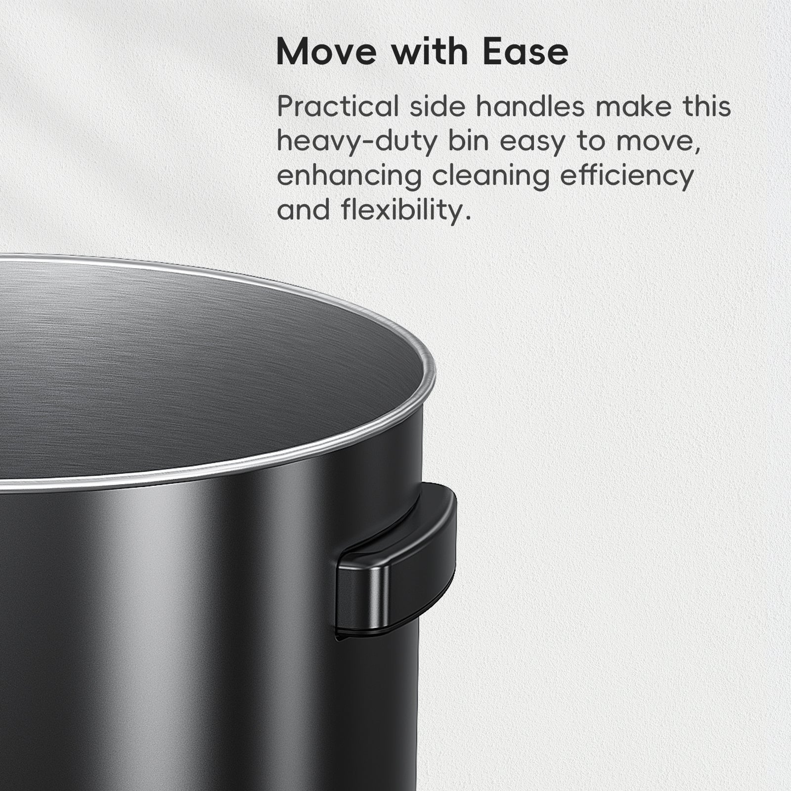 Urban Round Open Top Can Commercial Grade – 120L / 32 Gal - Black Stainless Steel - Image 5