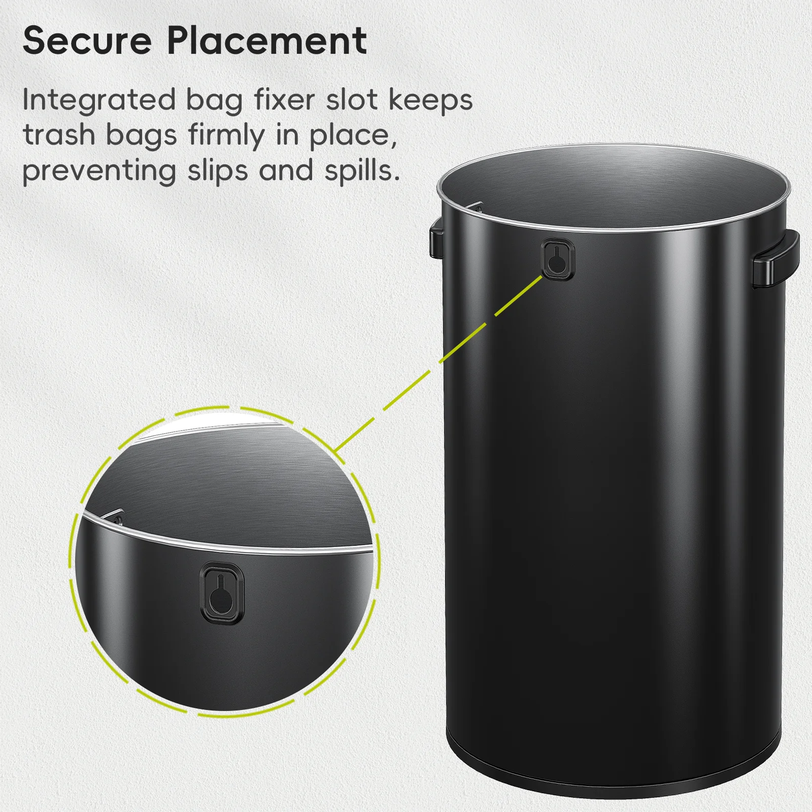 Urban Round Open Top Can Commercial Grade – 120L / 32 Gal - Black Stainless Steel - Image 7
