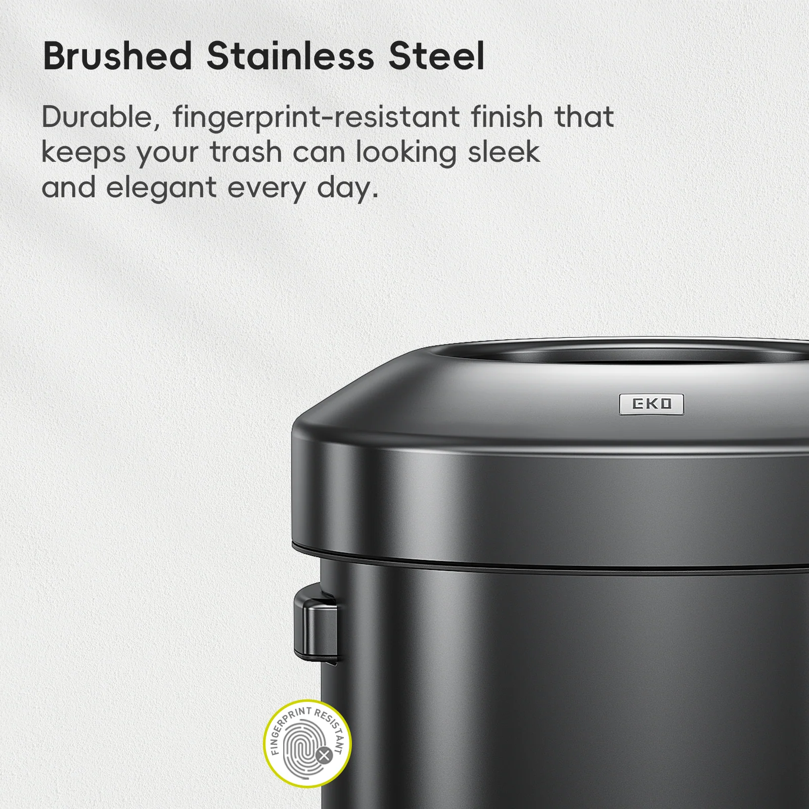 Urban Round Open Top Can Commercial 90L / 23.7 Gal - Black Stainless Steel - Image 3
