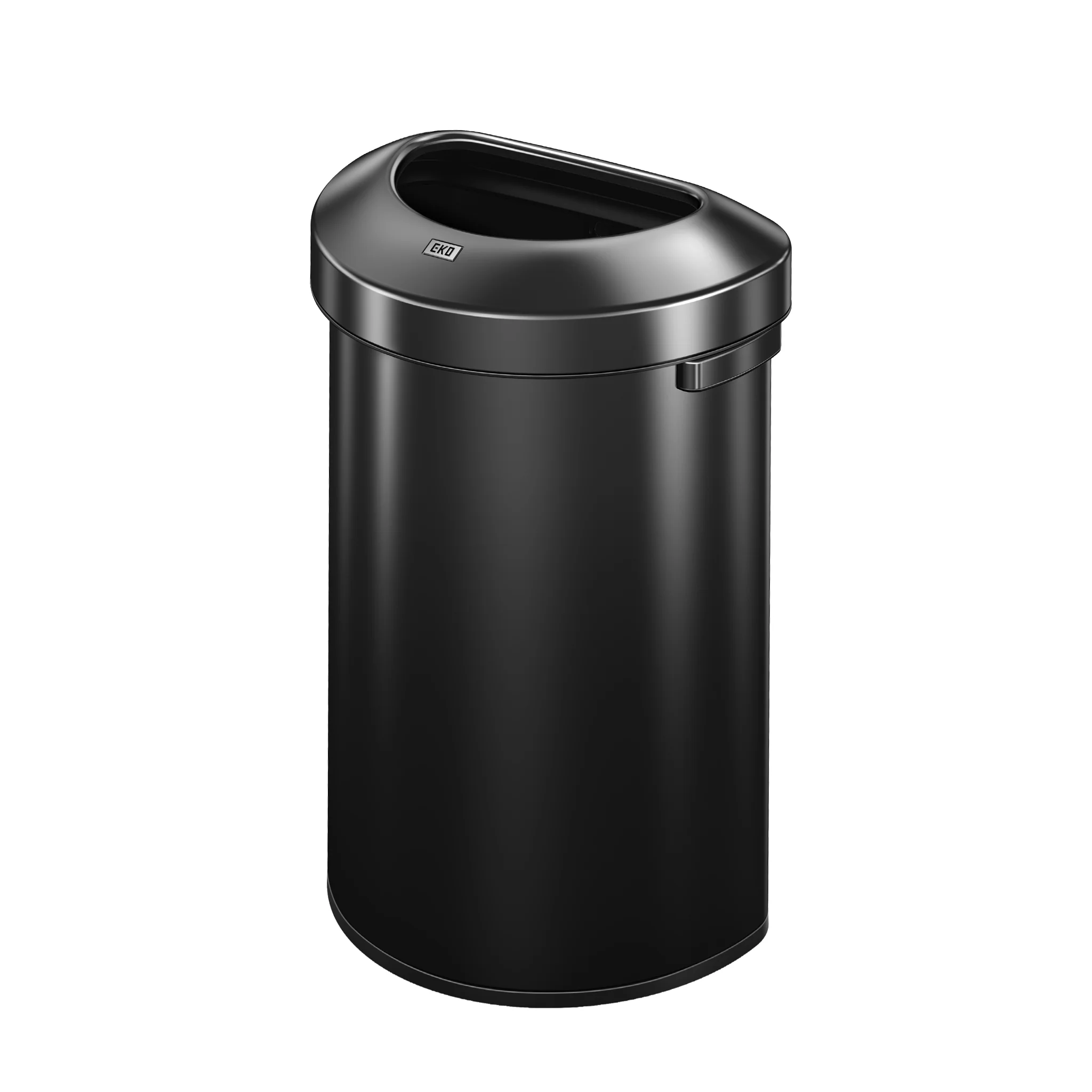 Urban Semi-Round Open Top Can Commercial Grade – 60L / 16 Gal-Matte Black