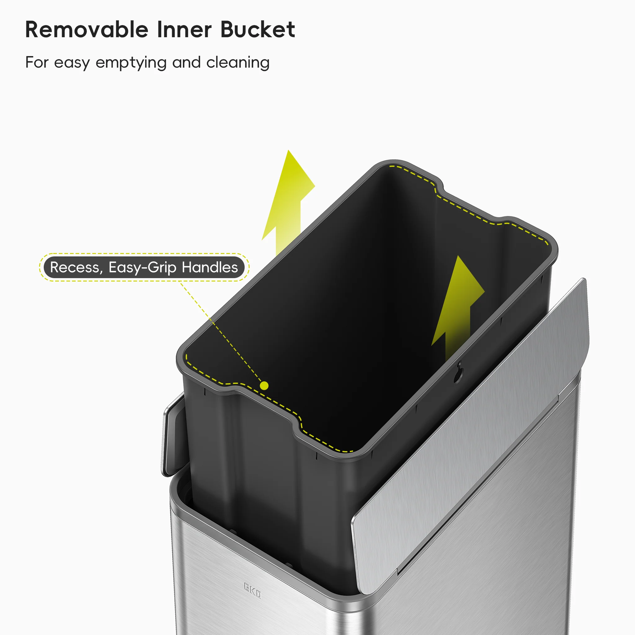 X-Wing 50L / 13.2 Gallon Slim Step Trash Can with Dual Wing Lid - Image 8